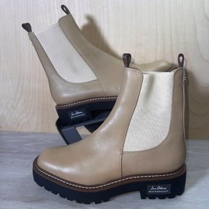 Sam Edelman Laguna Chelsea Waterproof Boots Sesame Leather Women's 8.5M